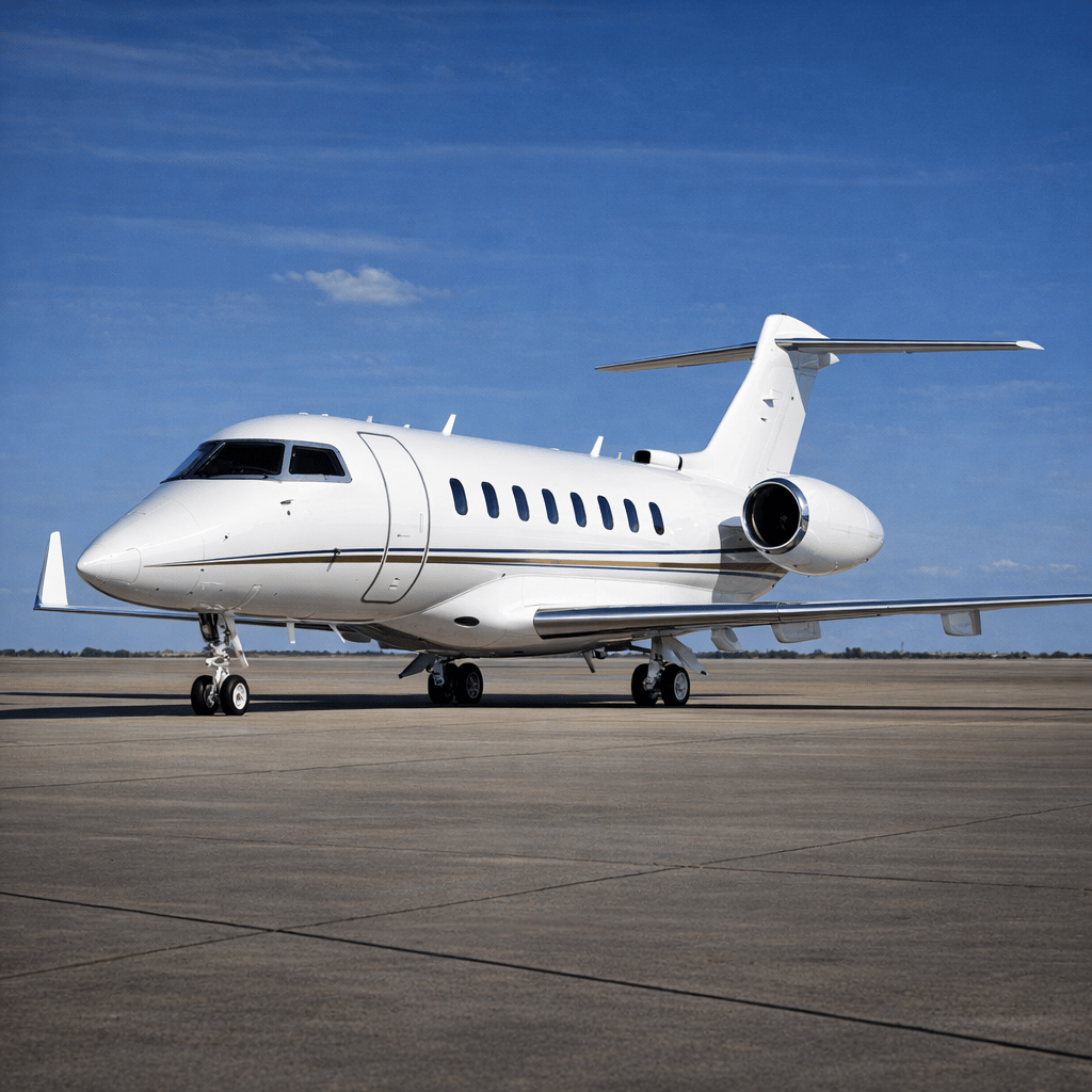 Private jet on runway